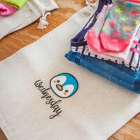 Sacs en lin imité 30 x 40 cm avec l'impression - 7 jours de la semaine En voyage