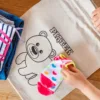 Sacs de lin 30 x 40 cm avec l'impression - sacs de coloriage avec feutres Grands sacs 30x40 cm