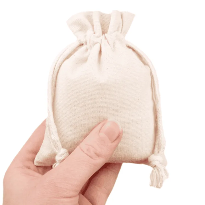 Pochettes en coton 10 x 13 cm - naturelle Sachets en coton