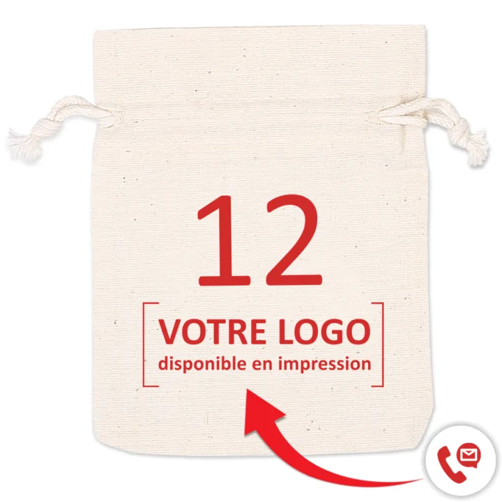 Sac en coton 38 x 42 cm avec des anses longues - noir Sachets en coton