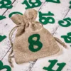 Calendrier de l’Avent sachets en jute 11 x 14 cm – naturels + chiffres verts Utilisation