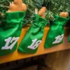 Calendrier de l'Avent sacs de jute 12 x 15 cm - vert + chiffres blancs Pour fêtes et occasions spéciales
