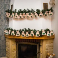 Calendrier de l’Avnet sachets en jute 12 x 15 cm – naturels claires + chiffres verts Tous les produits