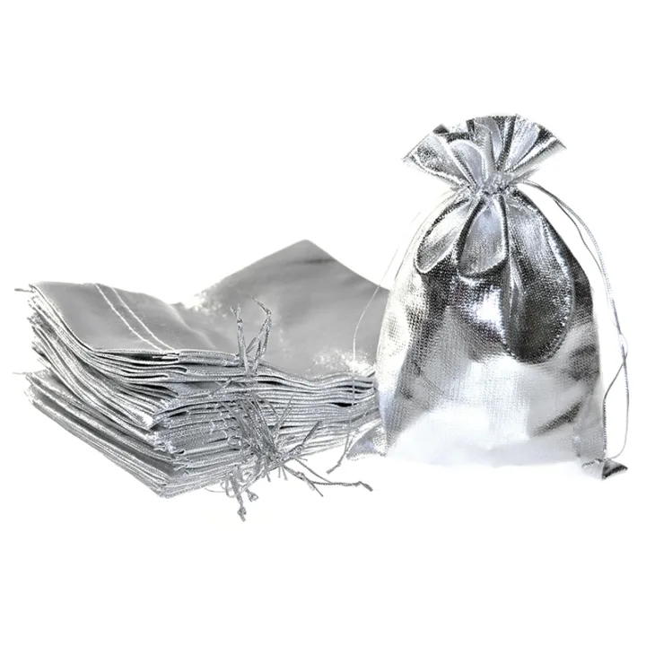Pochette métallique 18 x 24 cm - argenté Sac de Noël