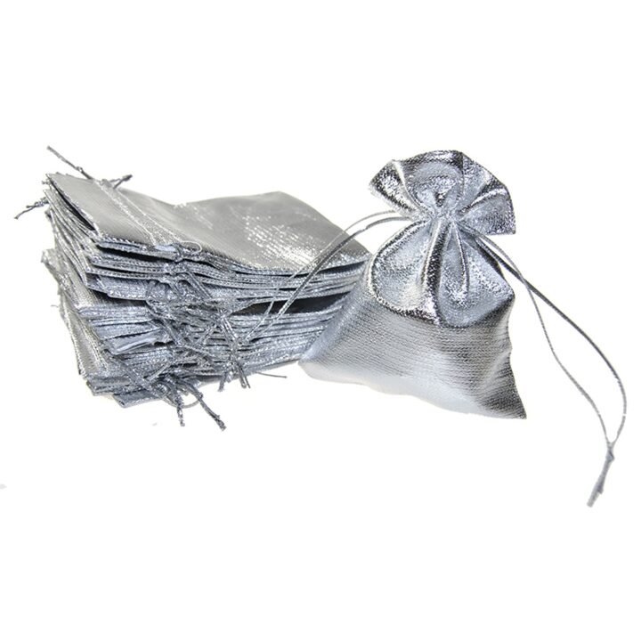 Pochette métallique 8 x 10 cm - argenté Batême