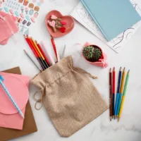 Sacs de jute 10 x 13 cm - naturelle clair Halloween