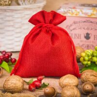 Sacs de jute 13 x 18 cm - rouge Sac de jute