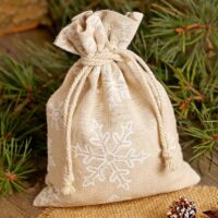 Sac en lin imité 22 x 30 cm avec l'impression - naturelle / neige Tous les produits