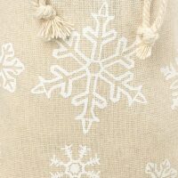 Sac en lin imité 22 x 30 cm avec l'impression - naturelle / neige Sac avec impression