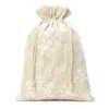 Sac en lin imité 26 x 35 cm avec l'impression - naturelle / neige Sac de Noël