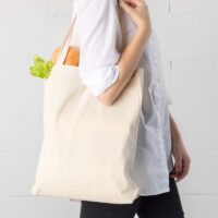 Sac en coton 38 x 42 cm avec des anses longues - naturelle Sacs en coton