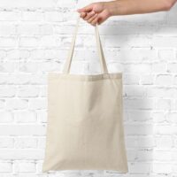 Sac en coton 38 x 42 cm avec des anses longues - naturelle DIY – lots créatifs