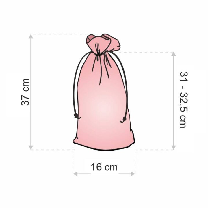 Sac en velours 16 x 37 cm - rose clair Pour enfants