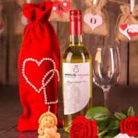 Sac en velours 16 x 37 cm - rouge Saint-Valentin
