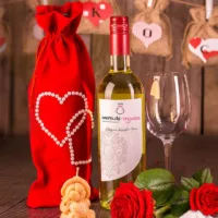 Sac en velours 16 x 37 cm - rouge Saint-Valentin