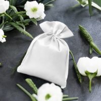 Sacs de satin 10 x 13 cm - blanc Petits sachets 10x13 cm