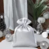 Sacs de satin 10 x 13 cm - argenté Sacs d'occasion