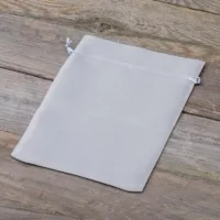 Sacs de satin 15 x 20 cm - argenté Saint-Valentin