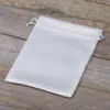 Sacs de satin 15 x 20 cm - blanc Batême