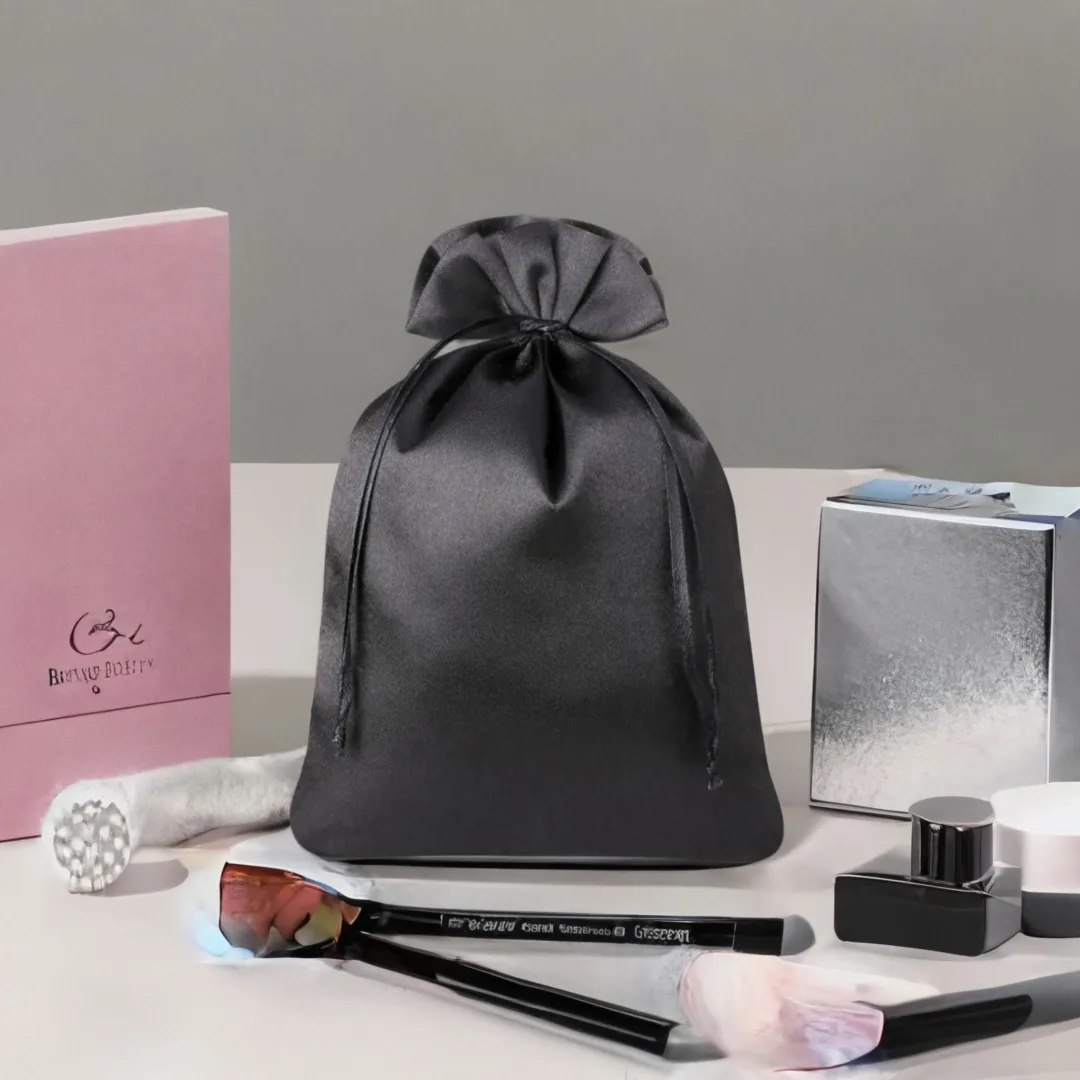 Sacs de satin 15 x 20 cm - noir Moyens sachets