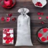 Sac de satin 16 x 37 cm - argenté Décorations d’intérieur