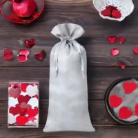 Sac de satin 16 x 37 cm - argenté Décorations d’intérieur