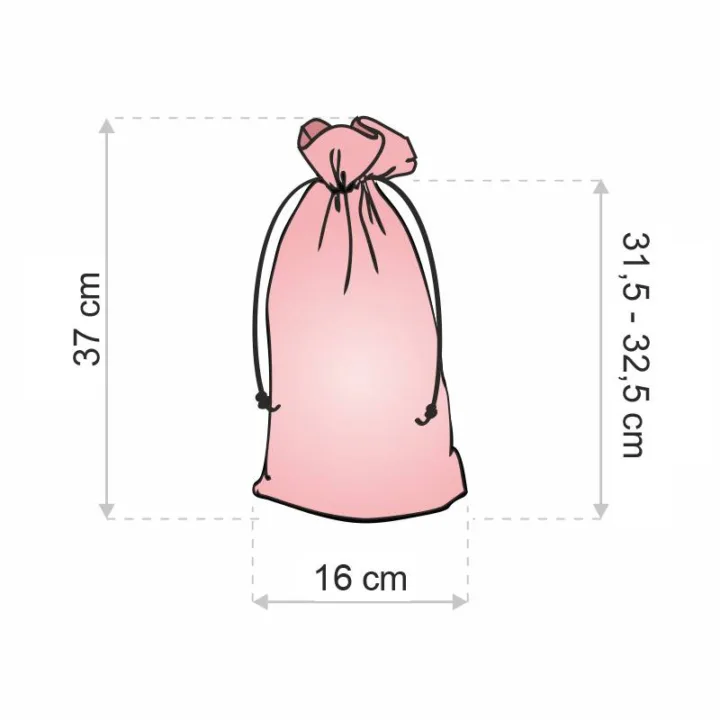 Sac de satin 16 x 37 cm - rose clair Pour enfants