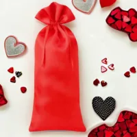 Sac de satin 16 x 37 cm - rouge Saint-Valentin