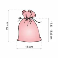 Sacs de satin 18 x 24 cm - rose clair Saint Valentin