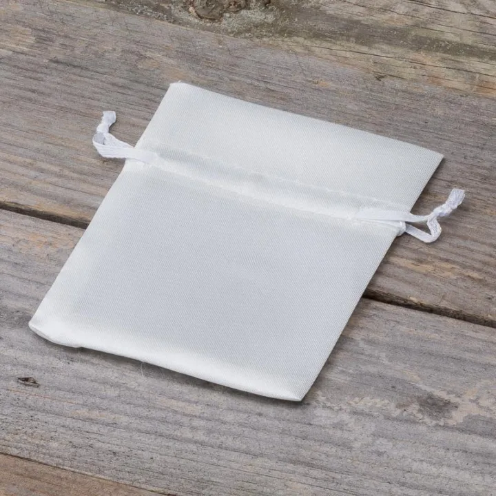 Sacs de satin 8 x 10 cm - blanc Petits sachets