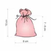Sacs de satin 8 x 10 cm - argenté Saint-Valentin
