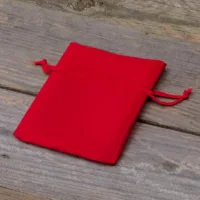 Sacs de satin 8 x 10 cm - rouge Saint Valentin