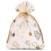 Sacs en organza 10 x 13 cm - Noël / 8 Sac de Noël