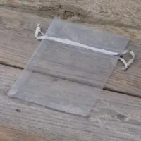 Sacs en organza 10 x 13 cm - argenté Sac de Noël