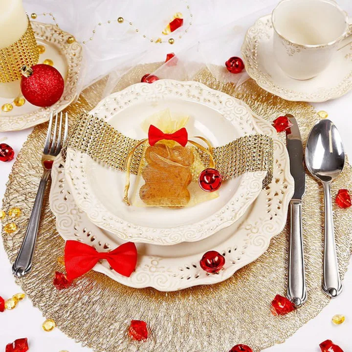 Sacs en organza 10 x 13 cm - or Saint-Valentin