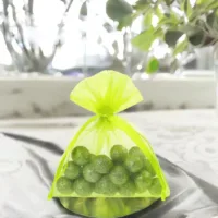 Sacs en organza 10 x 13 cm - néon vert Petits sachets 10x13 cm