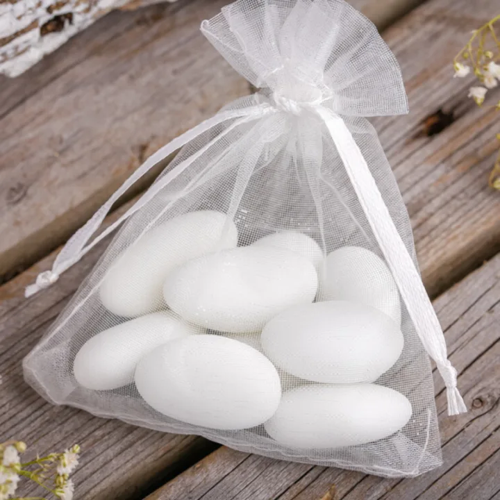 Sacs en organza 11 x 14 cm - argenté Sac de Noël