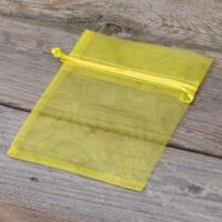 Sacs en organza 11 x 14 cm - jaune Pâques