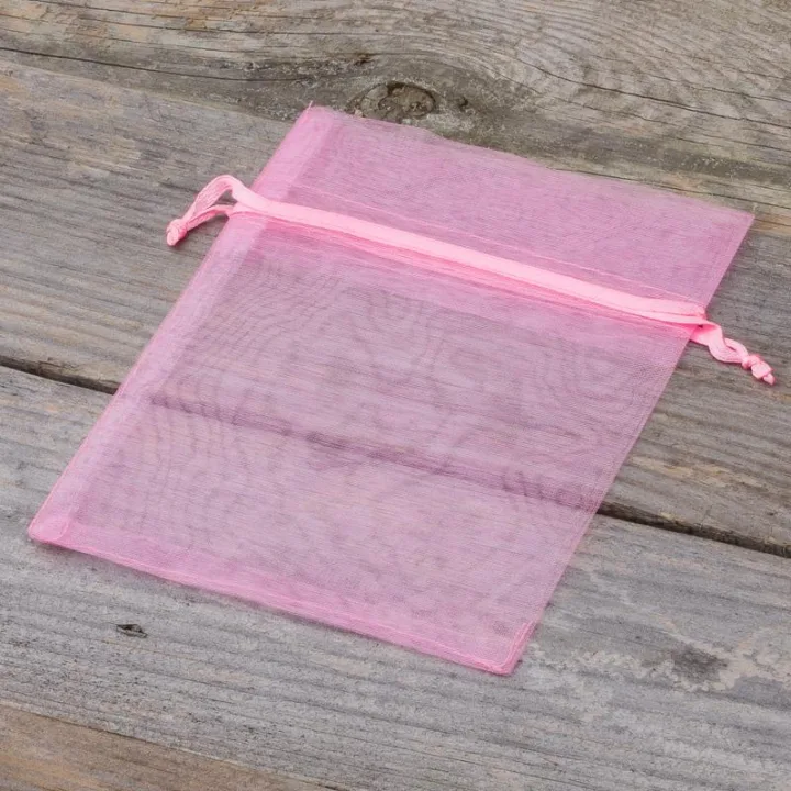 Sacs en organza 11 x 14 cm - rose Baby Shower