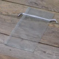 Sacs en organza 11 x 20 cm - argenté Batême