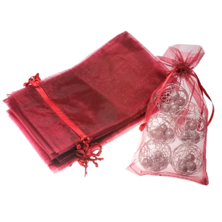Sacs en organza 11 x 20 cm - bordeaux Décorations de table