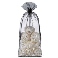 Sacs en organza 11 x 20 cm - noir Moyens sachets 11x20 cm