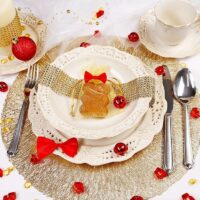 Sacs en organza 12 x 15 cm - or Saint-Valentin
