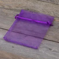 Sacs en organza 12 x 15 cm - violet foncé Journée de la femme