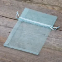 Sacs en organza 13 x 18 cm - bleu ciel Pâques