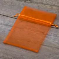 Sacs en organza 13 x 18 cm - orange Pâques