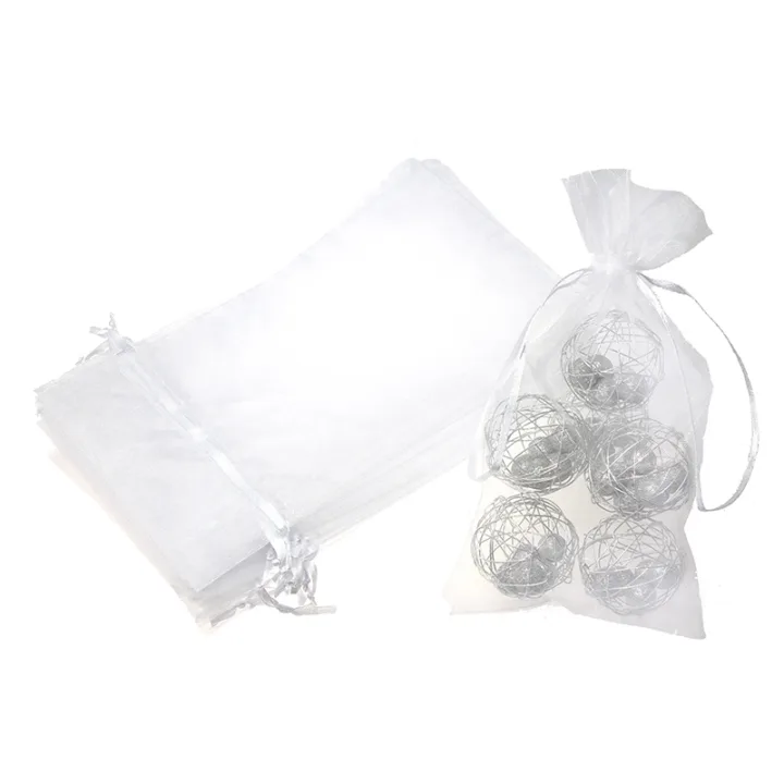 Sacs en organza 13 x 27 cm - blanc Moyens sachets