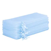 Sacs en organza 13 x 27 cm - bleu ciel Moyens sachets 13x27 cm