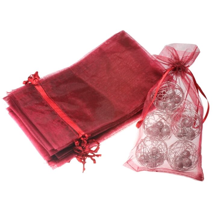 Sacs en organza 13 x 27 cm - bordeaux Sac de Noël