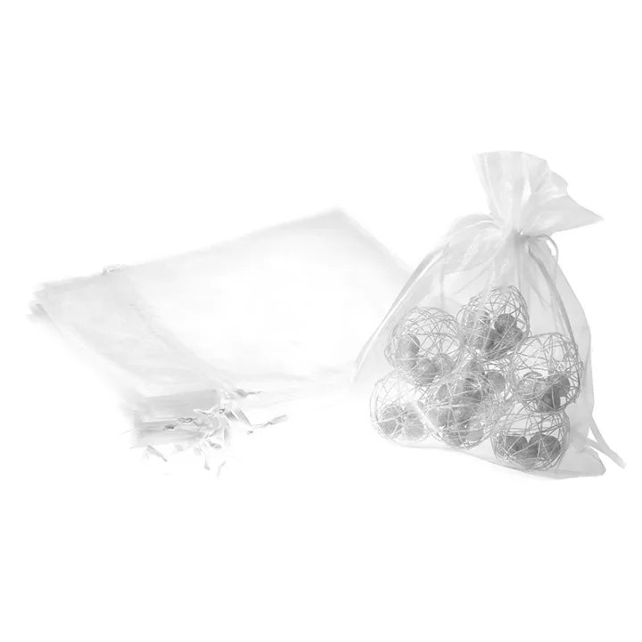 Sacs en organza 15 x 20 cm - blanc Sacs à fermeture facile et rapide